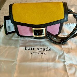 Kate Spade - Katy Colorblocked Suede Flap Chain Crossbody NEW NEVER USED.